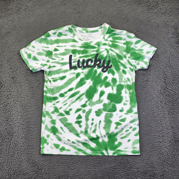 Grayson Threads Lucky T-Shirt‎ Green Tie Dye Short Sleeve Top - M - Picture 1 of 6